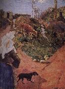 Paul Gauguin Brittany woman with calf oil painting